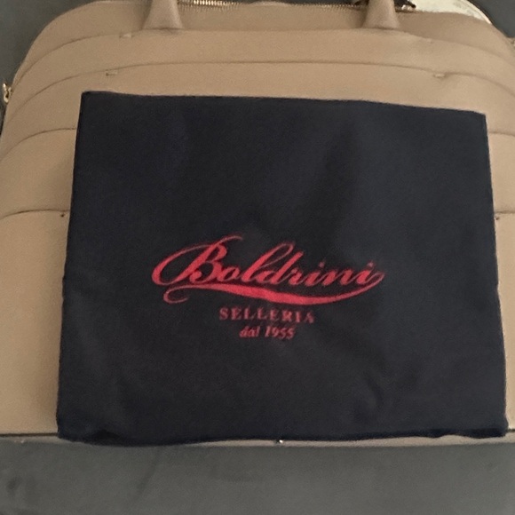 New NWT Boldrini Selleria Large Leather Shoulder Tote Bag Light Tan Beige - Picture 4 of 5